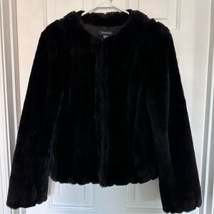 Ideology Black faux fur coat size S